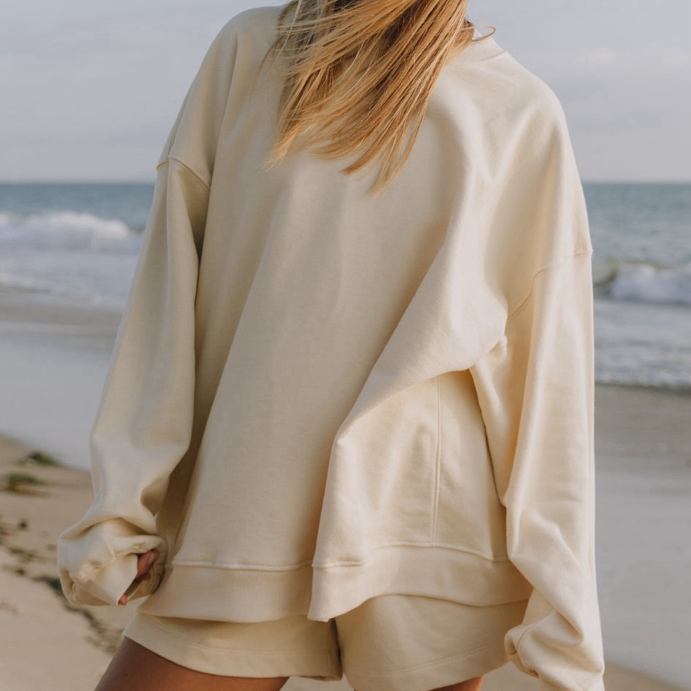 Brand new DAILY DRILLS sand oversized crewneck